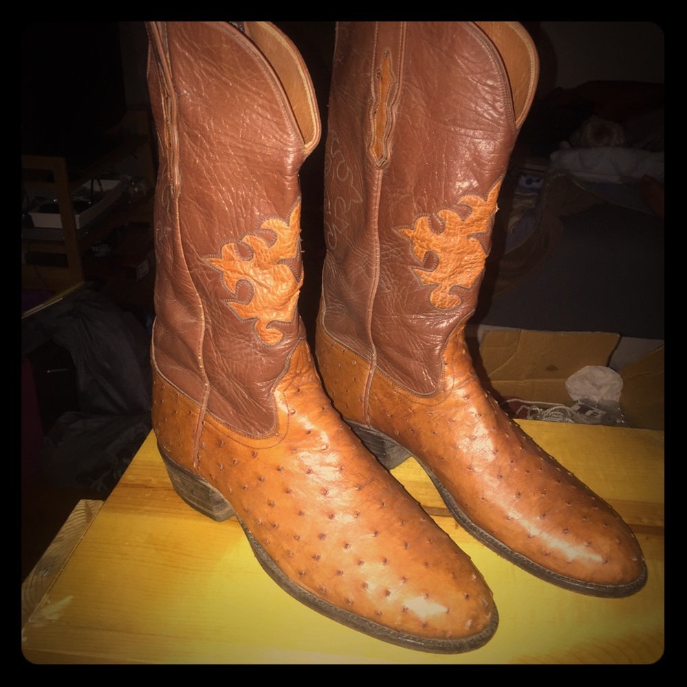 Ammon Handmade Vintage Ostrich Western Boots